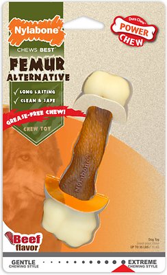 Nylabone DuraChew Femur Bone Alternative Beef Flavored Dog Chew Toy, Wolf