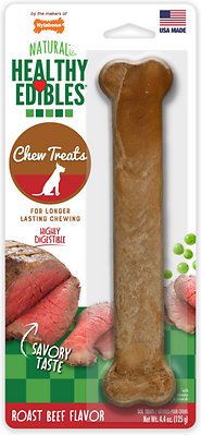 Nylabone Healthy Edibles Longer Lasting Roast Beef Flavor Dog Bone Treat, Large