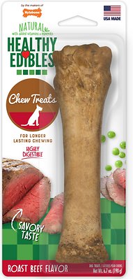 Nylabone Healthy Edibles Longer Lasting Roast Beef Flavor Dog Bone Treat, X-Large