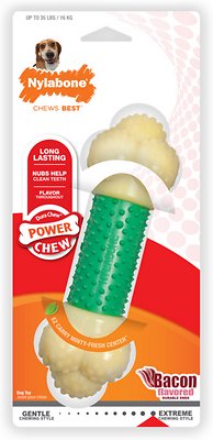 Nylabone DuraChew Double Action Chew Bacon Flavored Dog Chew Toy, Wolf