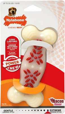 Nylabone DuraChew Action Ridges Bacon Flavored Dog Chew Toy, Medium