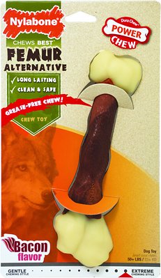 Nylabone DuraChew Femur Bone Alternative Bacon Flavored Dog Chew Toy, Large