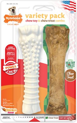 Nylabone Roast Beef &amp; Chicken Flavored Dog Chew Toy, Souper, 2 count