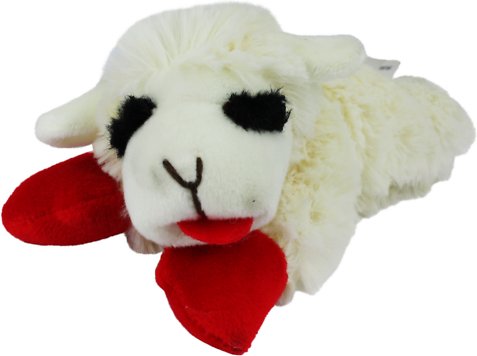 Multipet Lamb Chop Squeaky Plush Dog Toy, Mini