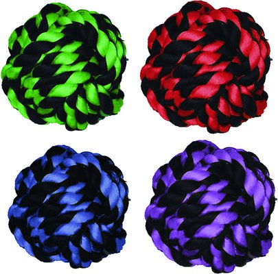 Multipet Nuts for Knots Ball Dog Toy, Color Varies, Medium