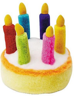 Multipet Musical Birthday Cake Plush Dog Toy