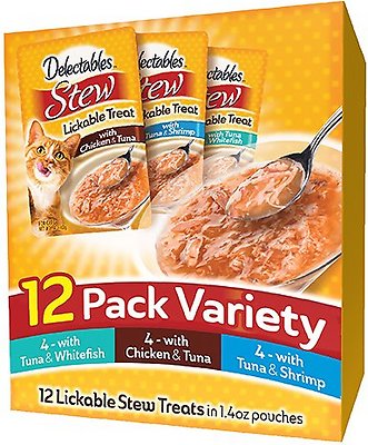 Delectables Stew Variety Pack Lickable Cat Treats, Case of 12, bundle of 6