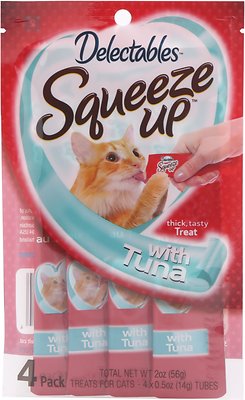 Delectables Squeeze Ups Tuna Lickable Cat Treat, Pack of 4, 56g