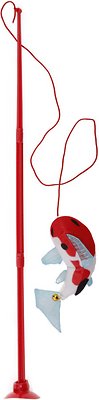 Hartz Cattraction Silver Vine &amp; Catnip Koi Fish Dangler Cat Wand Toy, Color Varies