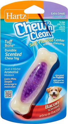 Hartz Chew 'n Clean Tuff Bone Tough Dog Chew Toy Toy, Color Varies, X-Small