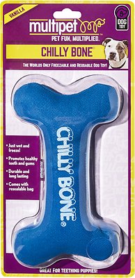 Multipet Chilly Bone Dog Chew Toy, Color Varies, Medium