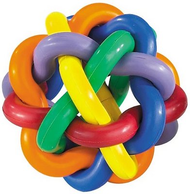 Multipet Nobbly Wobbly Ball Dog Toy, Color Varies, 3-in