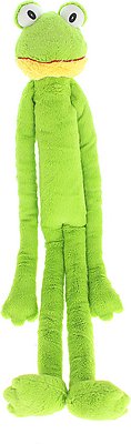 Multipet Swingin Slevins Squeaky Plush Dog Toy, Frog