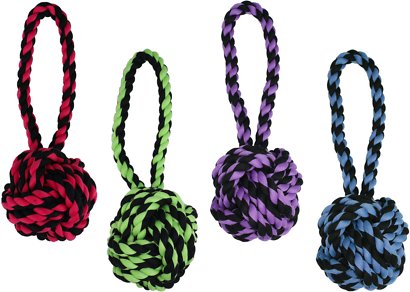Multipet Nuts for Knots Heavy Duty Rope with Tug Dog Toy, Color Varies, Small