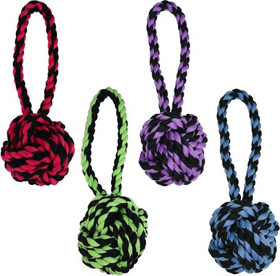 Multipet Nuts for Knots Heavy Duty Rope with Tug Dog Toy, Color Varies, Large