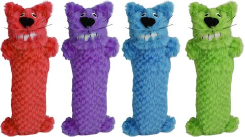 Multipet Loofa Plush Cat Toy with Catnip, Color Varies