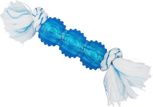 Multipet Canine Clean Mint Rope &amp; Balls Tough Dog Chew Toy, Blue