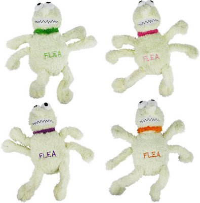 Multipet Flea &amp; Tick Squeaky Plush Dog Toy, Small Flea