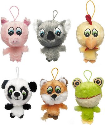 Multipet Knobby Noggins Squeaky Plush Dog Toy, Character Varies