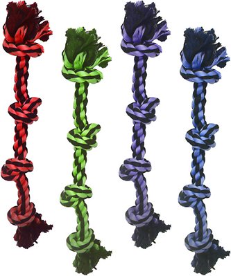 Multipet Nuts For Knots 4-Knot Rope Dog Toy, Color Varies, 1 count