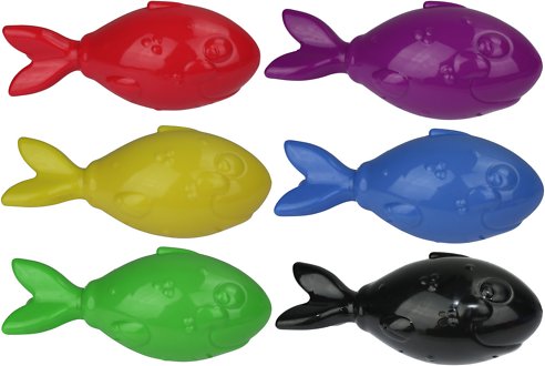 Multipet Lobberz Fish Squeaky Dog Toy, Color Varies
