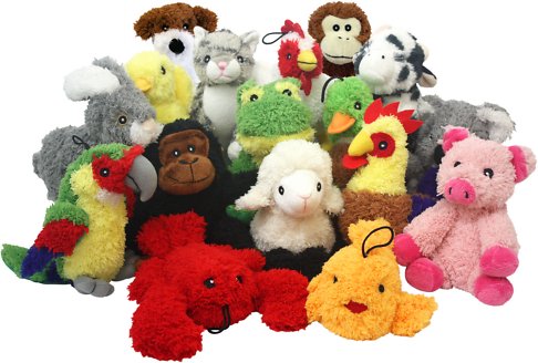 Multipet Look Who's Talking Assorted Animals Plush Dog Toy, Character Varies, 1 count