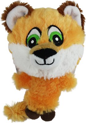 Multipet Knobby Noggins Squeaky Plush Dog Toy, Fox