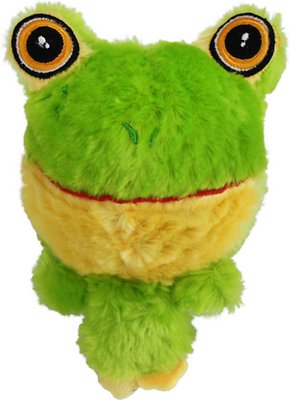 Multipet Knobby Noggins Squeaky Plush Dog Toy, Frog