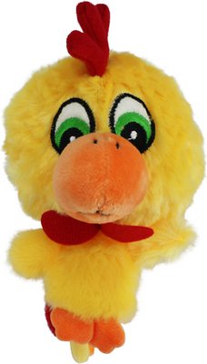 Multipet Knobby Noggins Squeaky Plush Dog Toy, Chicken
