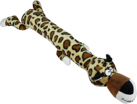 Multipet Dawdler Dudes Squeaky Plush Dog Toy, Leopard