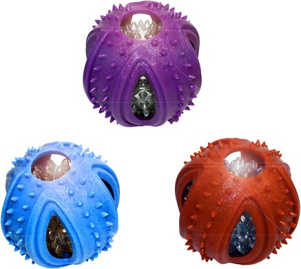 Multipet Doglucent TPR Outer Ring &amp; Inner Ball Dog Toy, Color Varies