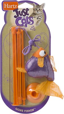 Hartz Just For Cats Gone Fishin' Cat Wand Toy with Catnip, Color Varies