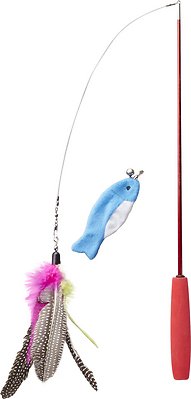 Hartz Just For Cats Kitty Caster Cat Wand Toy with Catnip, Color Varies