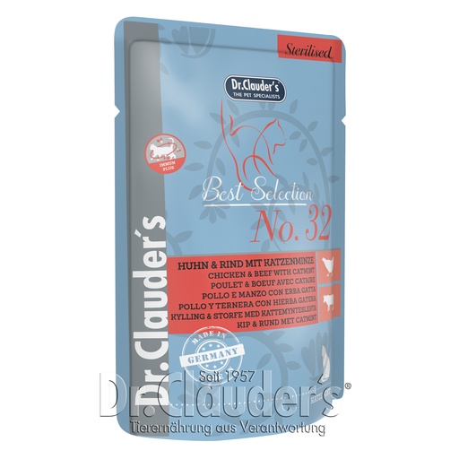 Dr.Clauder's Best Selection Sterilised No 32 Chicken & Beef with Catmint 85g