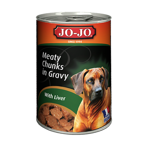 Jojo premium canned dog food with liver 400g