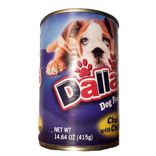 Dallas canned dog food chunks with chicken 415g