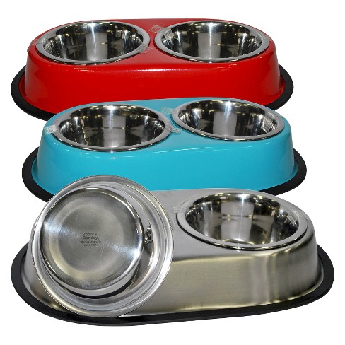 double dinner metal pet bowl small size