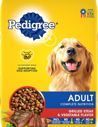 PEDIGREE Adult Grilled Steak &amp; Vegetable Flavor Dry Dog Food 7.7kg