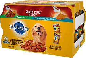 PEDIGREE CHOICE CUTS IN GRAVY Country Stew, Chicken &amp; Rice 24 ct Wet Dog Food 9kg