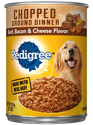 PEDIGREE® Chopped Ground Dinner 12cts with Beef, Bacon &amp; Cheese Flavor Wet Dog Food 625g