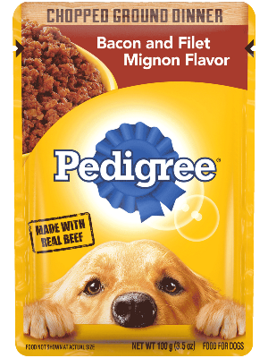 PEDIGREE Chopped Ground Dinner Bacon &amp; Filet Mignon Flavor Wet Dog Food 100g