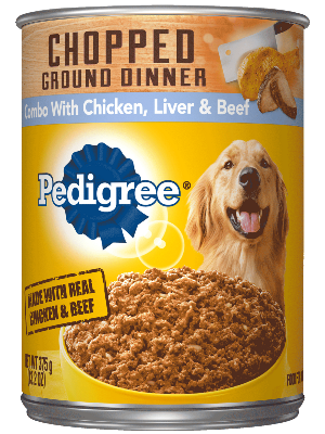 PEDIGREE Chopped Ground Dinner Combo with Chicken, Beef &amp; Liver Wet Dog Food 375g