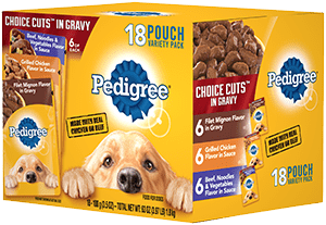 PEDIGREE CHOICE CUTS in Gravy Adult Soft Wet Meaty Dog Food Variety Pack 1.8kg