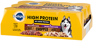 PEDIGREE HIGH PROTEIN 12can Adult Chopped Beef &amp; Bison Flavor and Chopped Chicken &amp; Duck Flavor Wet Dog Food Variety Pack 375g