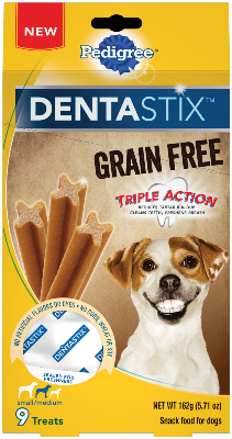 PEDIGREE DENTASTIX 9 treat Grain Free Small/Medium Dog Treats 162g