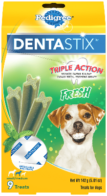 PEDIGREE DENTASTIX 9 Treat Fresh Small/Medium Dog Treats 142g