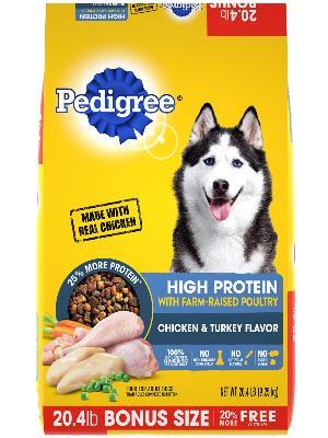 PEDIGREE HIGH PROTEIN Chicken and Turkey Flavor Dry Dog Food 9.2kg