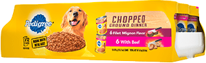 PEDIGREE Chopped Ground Dinner 12can Filet Mignon Flavor &amp; With Beef Adult Wet Dog Food Variety 4.5kg