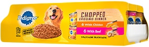 PEDIGREE Chopped Ground Dinner 12can with Beef &amp; Chicken Wet Dog Food Variety Pack 4.5kg