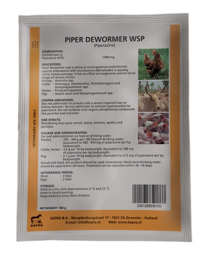 KEPRO PIPER DEWORMER WSP 100g